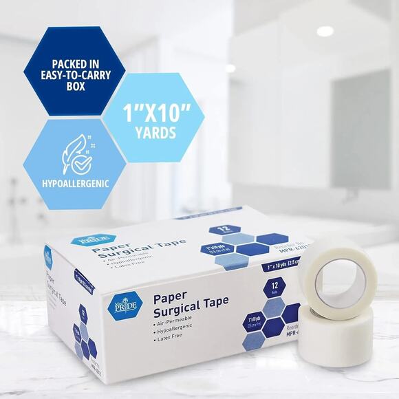 2 X Med Pride Transparent Surgical Tape 1 x 10 Yards 12 Rolls- New - Picture 8 of 12